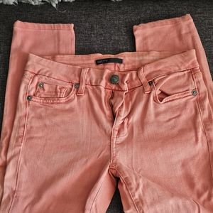 Coral colored Fidelity jeans